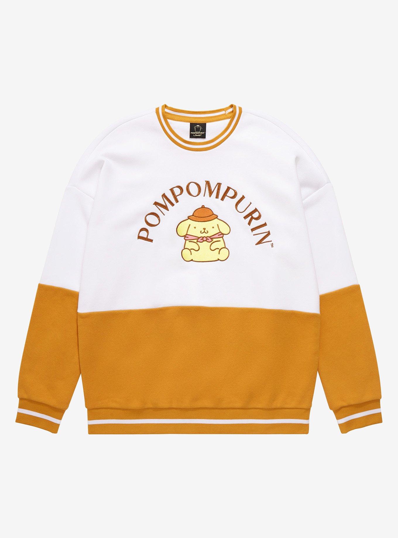 Sanrio Pompompurin Embroidered Panel Crewneck - BoxLunch Exclusive, MULTI, hi-res