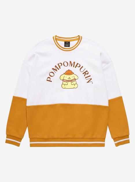 Sanrio Pompompurin Embroidered Panel Crewneck - BoxLunch Exclusive ...