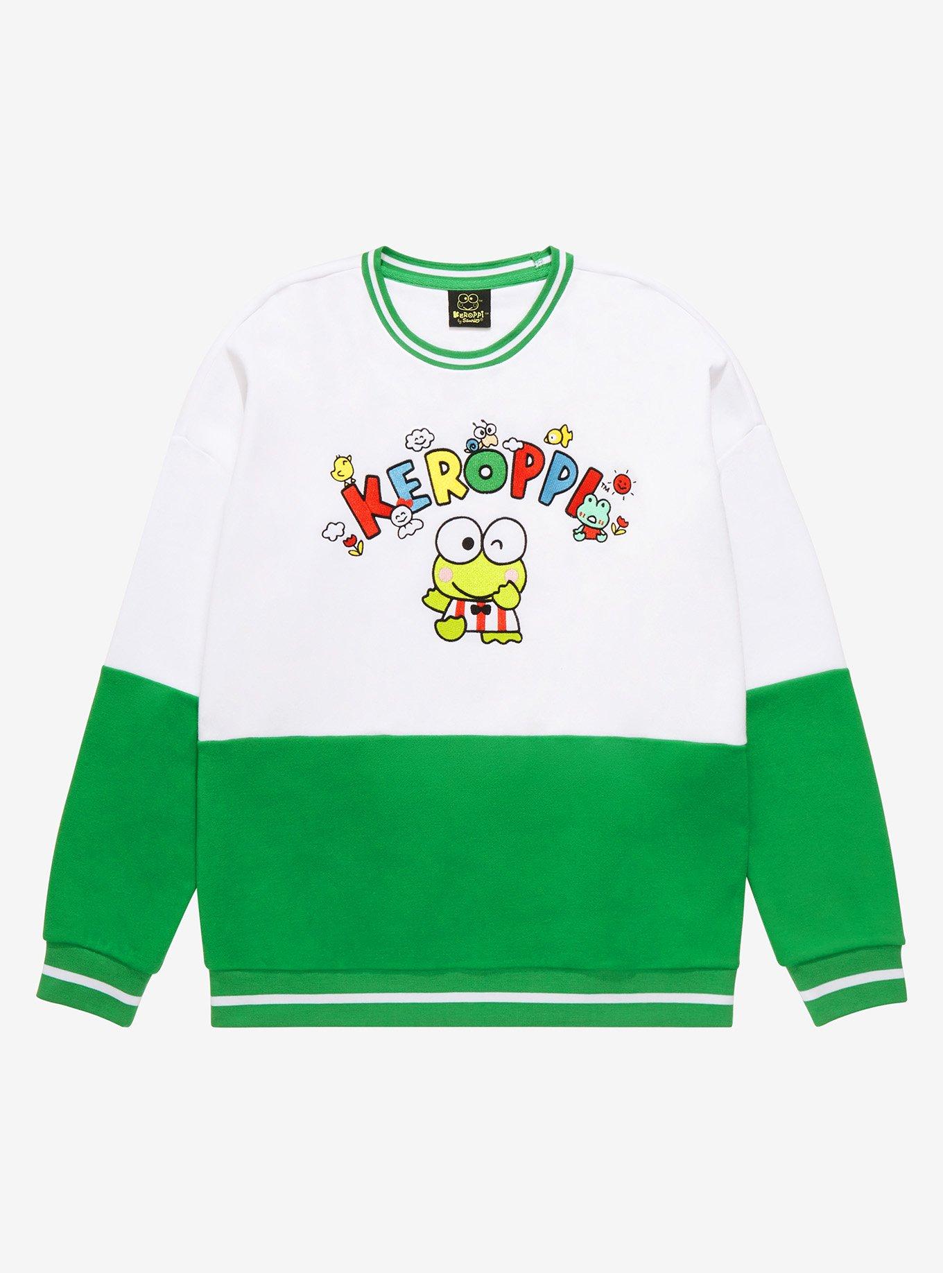 Sanrio Keroppi Embroidered Panel Crewneck - BoxLunch Exclusive , , hi-res