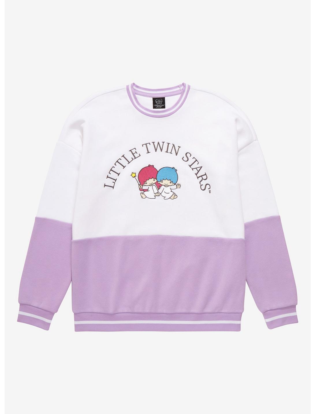 Sanrio Little Twin Stars Embroidered Panel Crewneck - BoxLunch Exclusive , MULTI, hi-res