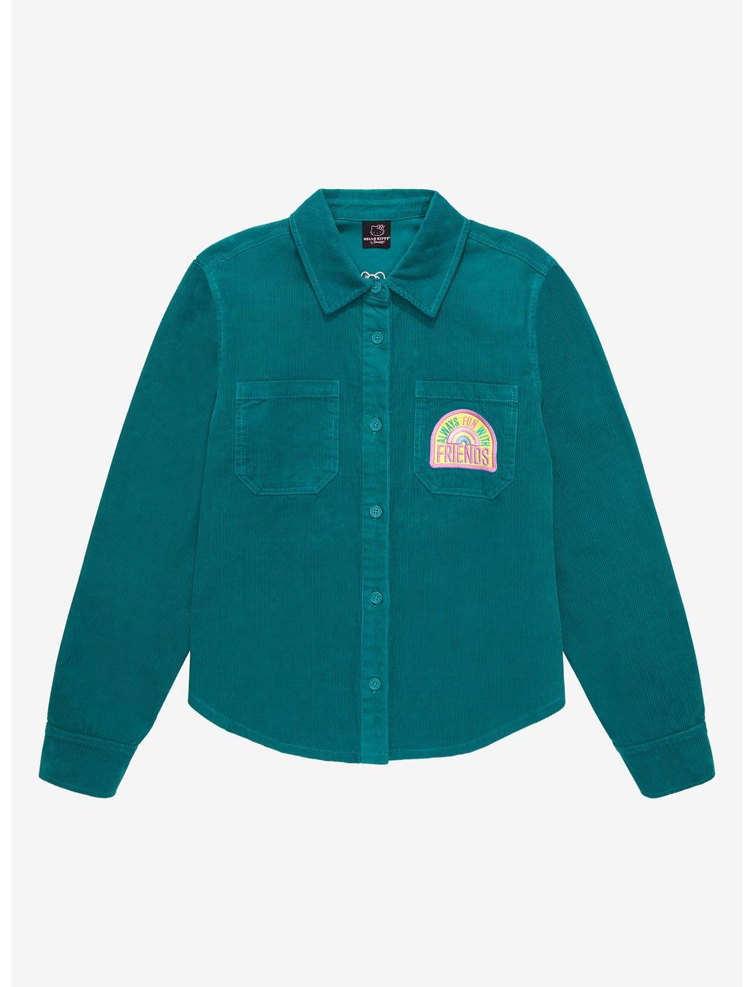 Sanrio Hello Kitty & Friends Good Day to Be Kind Plus Size Overshirt - BoxLunch Exclusive , TEAL, hi-res