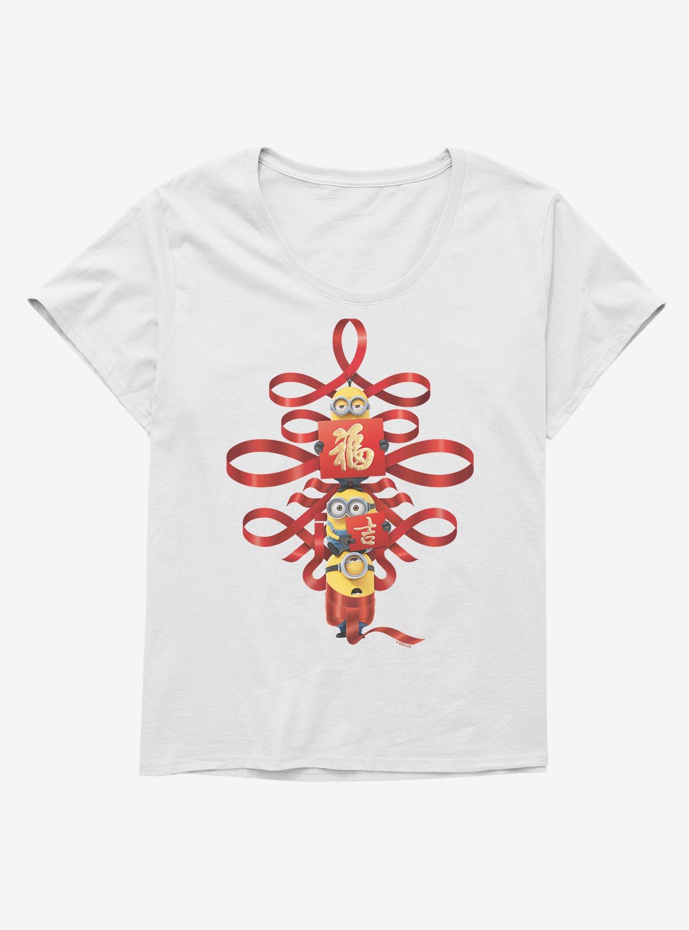 Minions Chinese New Year Red Packet Girls T-Shirt Plus Size, WHITE, hi-res