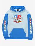 Sonic the Hedgehog Sonic & Knuckles Retro Two-Tone Hoodie - BoxLunch Exclusive, LIGHT BLUE, hi-res