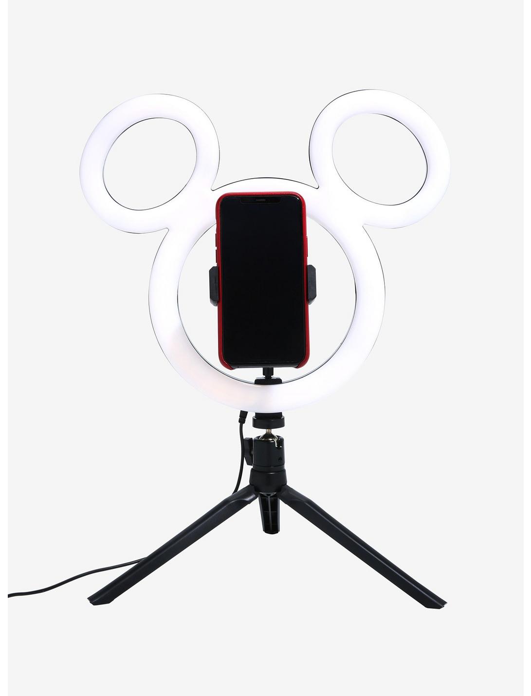 Disney Mickey Mouse Ring Light Large 12 Inch LED Ring Light with Tripod and Built in Phone Holder Selfie Light with 3 Light Settings Disney Ring Light 