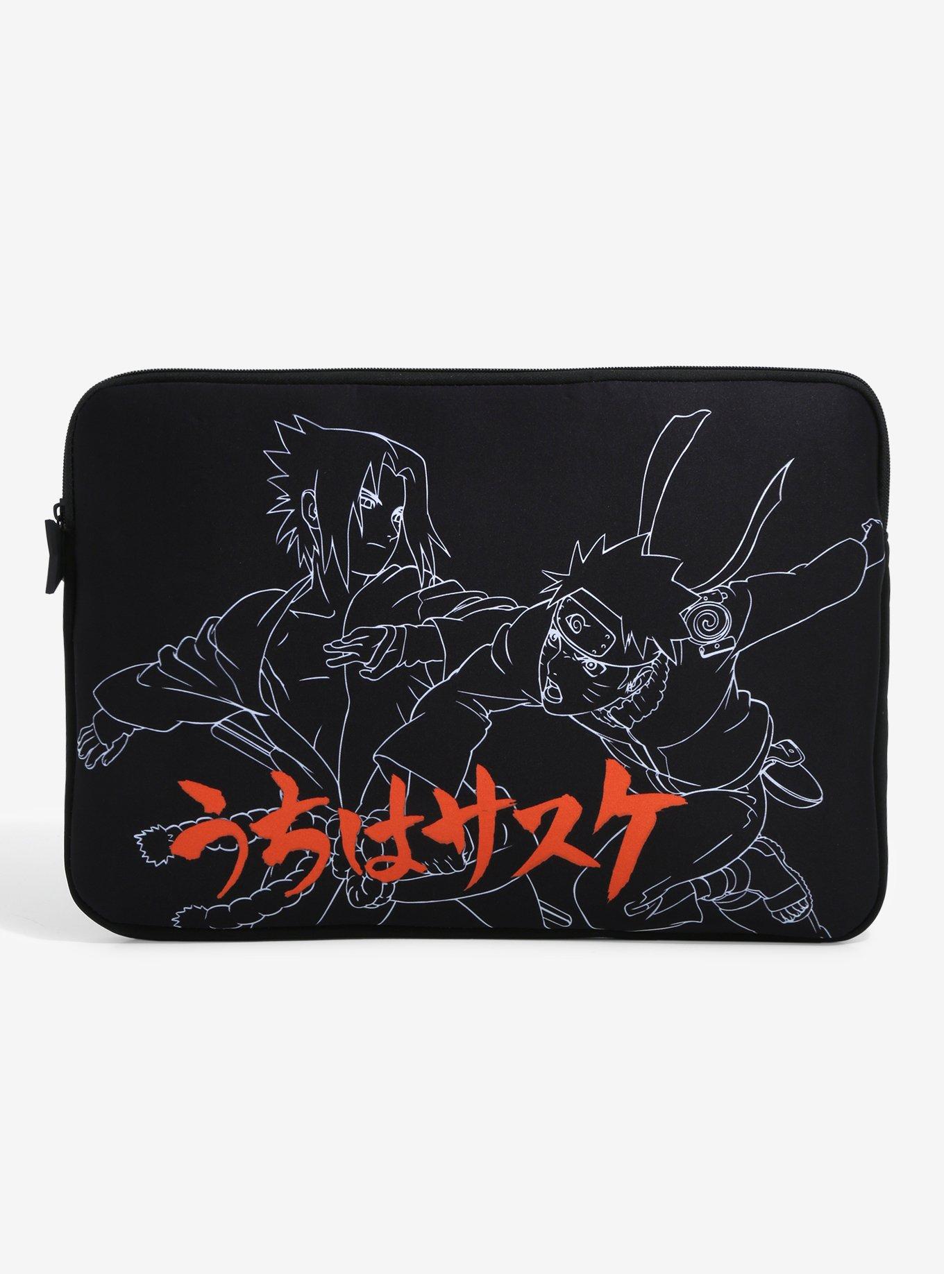 Naruto Shippuden Sasuke & Naruto Fight Line Art Laptop Case - BoxLunch Exclusive , , hi-res