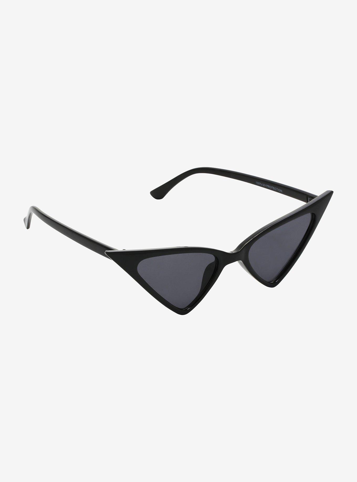 Black Pointy Cat Eye Sunglasses, , hi-res