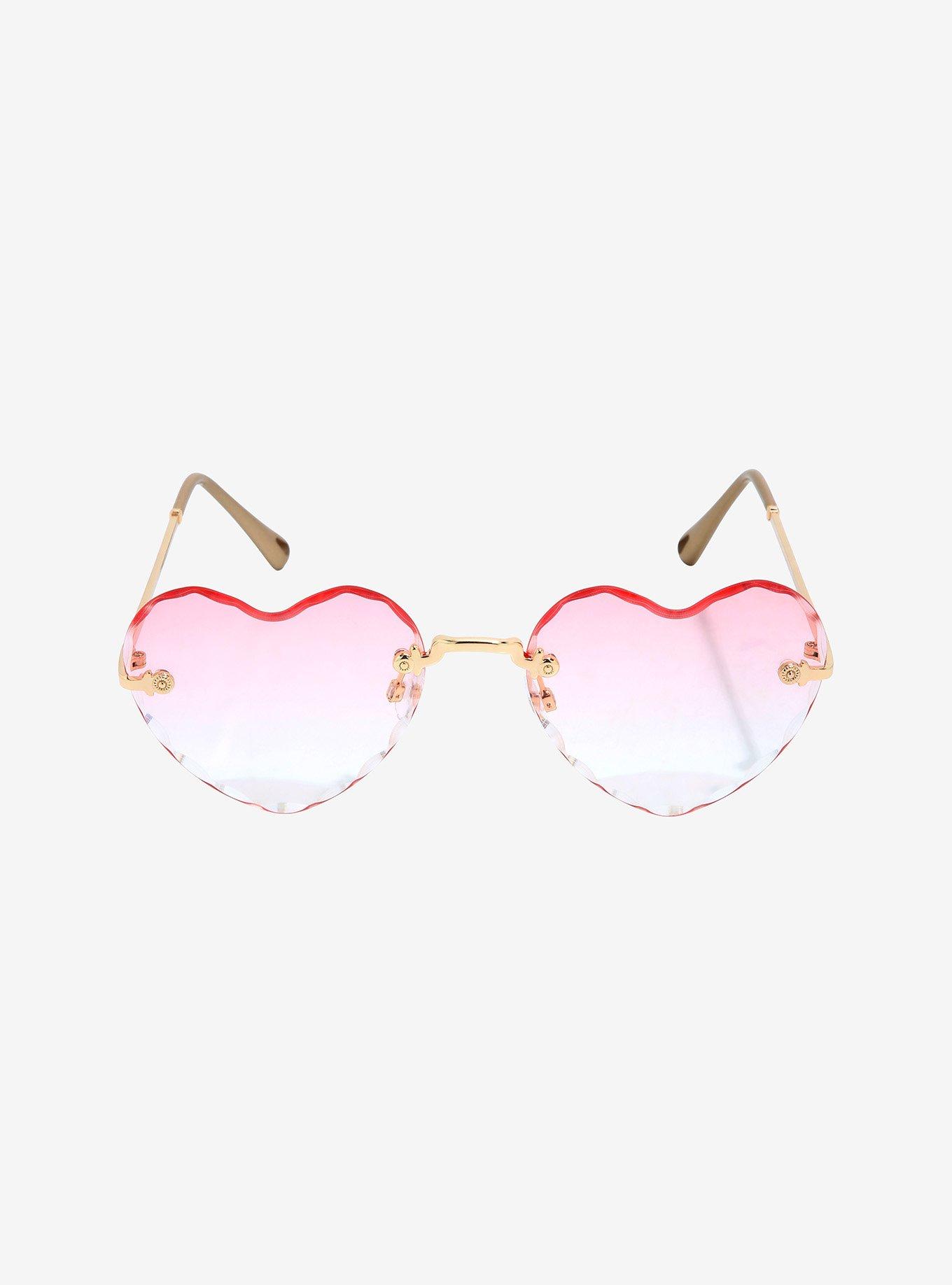 Pink Panther Wall Print Heart Shape Glasses Print Pink 