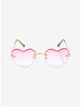 Pastel Ombre Pink Textured Heart Sunglasses, , hi-res