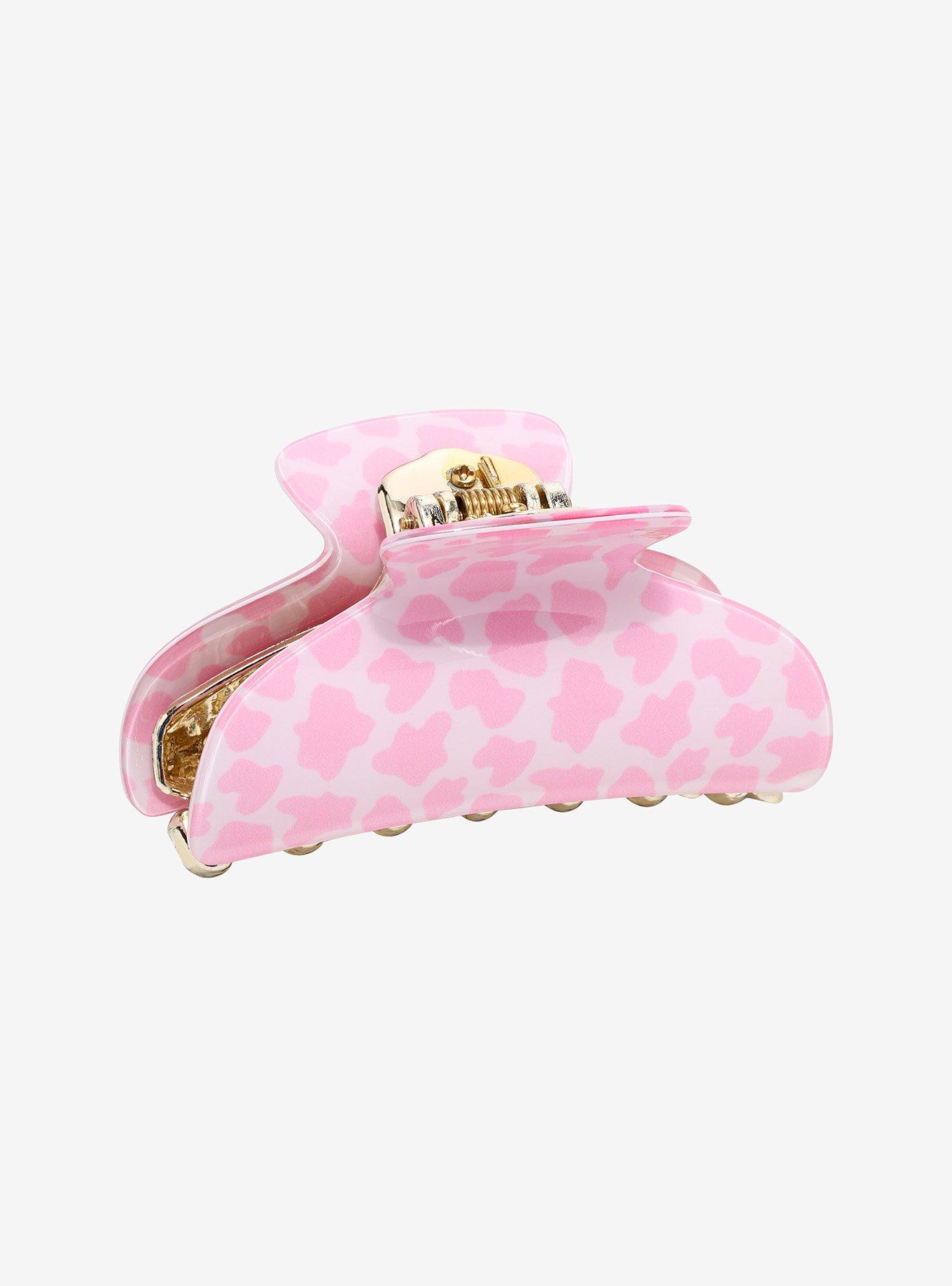 Pink Cow Print Hair Clip, , hi-res