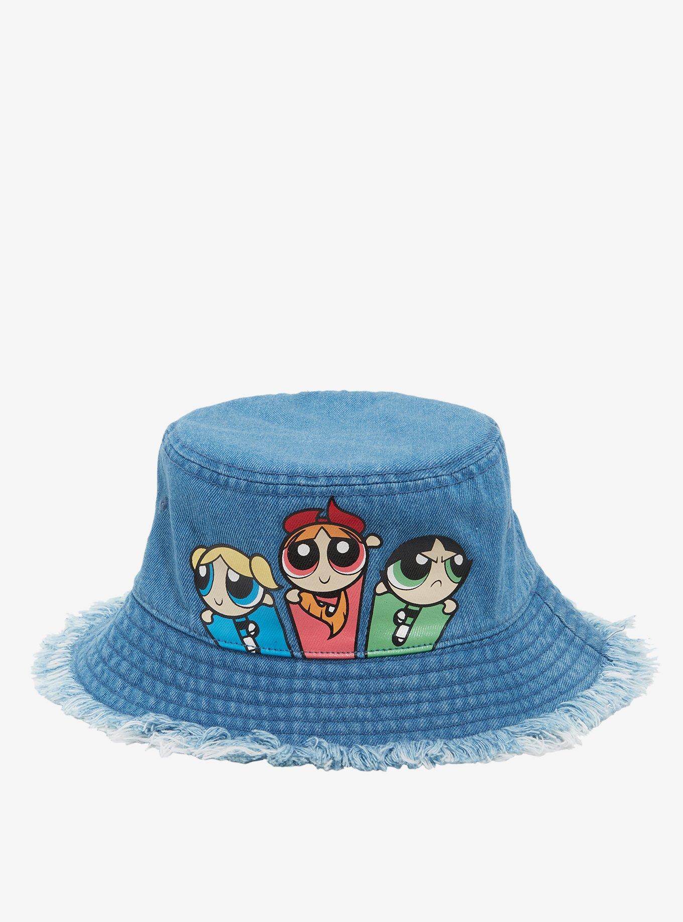 The Powerpuff Girls Trio Destructed Denim Bucket Hat, , hi-res