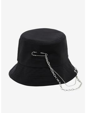 Black Chain Pin Bucket Hat, , hi-res