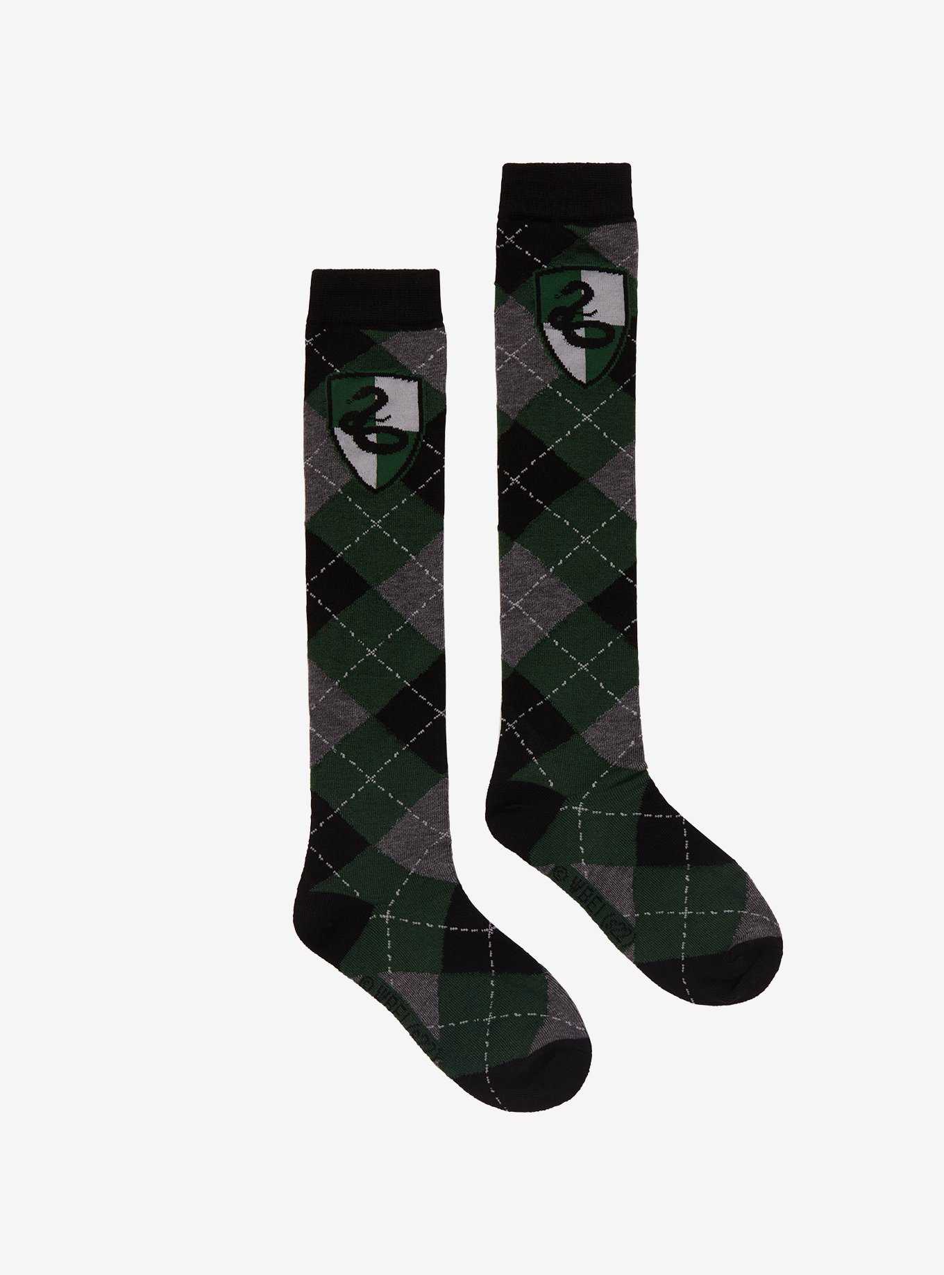 Harry Potter Slytherin Argyle Knee-High Socks, , hi-res