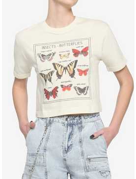 Butterfly Reel Boxy Girls Crop T-Shirt, , hi-res