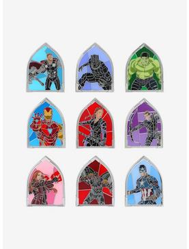 Loungefly Marvel The Avengers Stained Glass Window Portraits Blind Box Enamel Pin - BoxLunch Exclusive, , hi-res