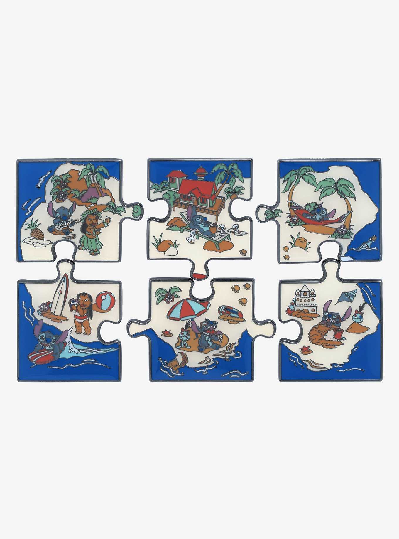 Loungefly Disney Lilo & Stitch Beach Scenes Puzzle Blind Box Enamel Pin - BoxLunch Exclusive, , hi-res
