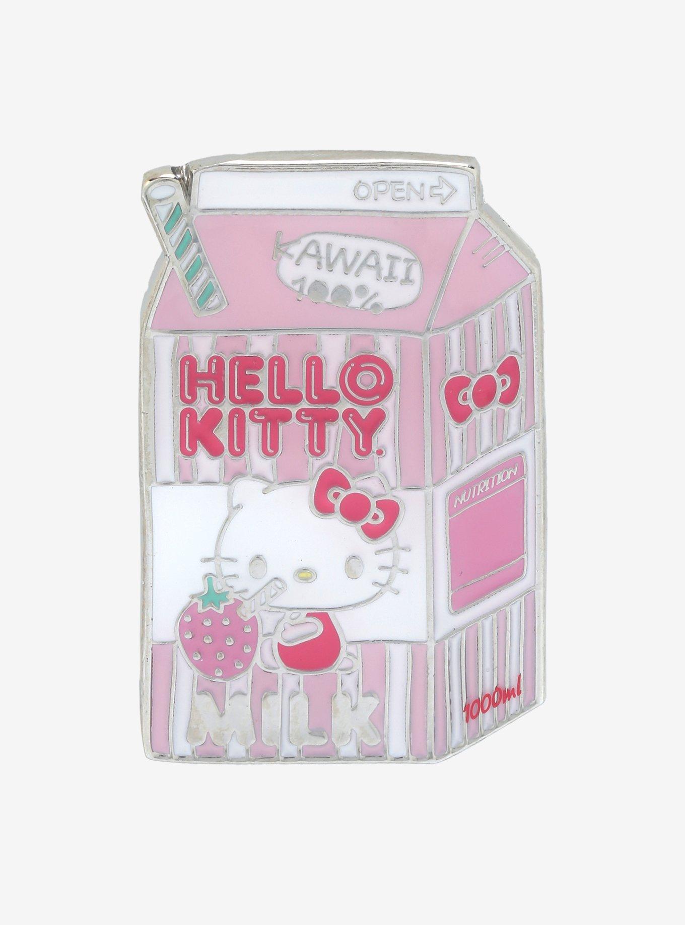 Sanrio Hello Kitty Strawberry Milk Carton Enamel Pin - BoxLunch Exclusive, , hi-res