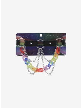Rainbow Chunky Chain O-Ring Choker, , hi-res