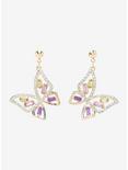 Crystal Butterfly Drop Earrings, , hi-res