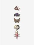 Antique Steampunk Butterfly Crystal Ring Set, , hi-res