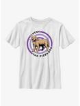 Marvel Hawkeye Pizza Dog Bullseye Youth T-Shirt, WHITE, hi-res