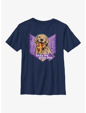 Marvel Hawkeye Pizza Dog Chevron Youth T-Shirt, NAVY, hi-res