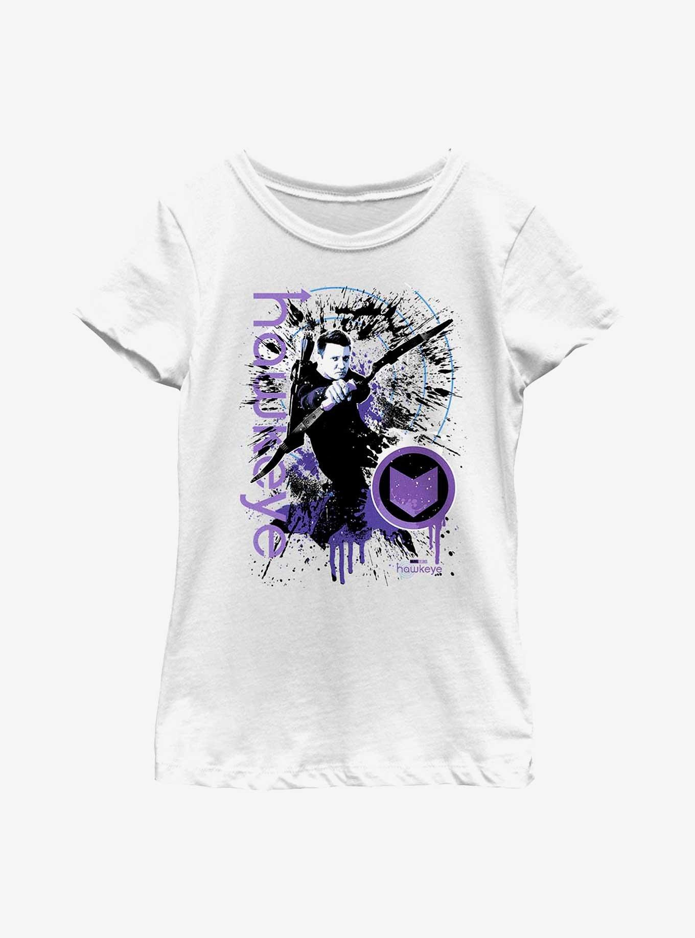 Marvel Hawkeye Bird Splatter Youth T-Shirt, WHITE, hi-res