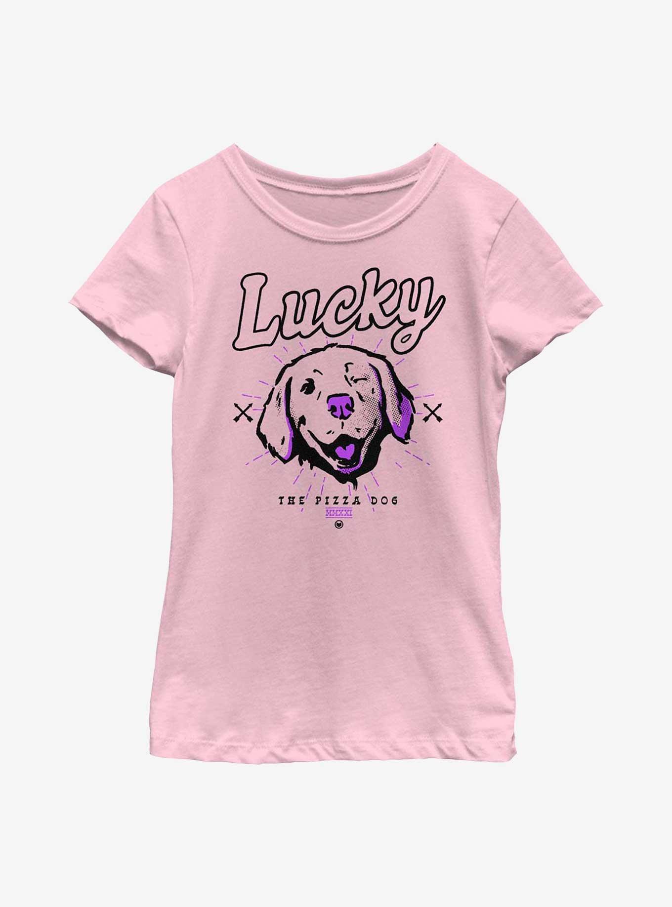 Marvel Hawkeye Lucky Outline Youth T-Shirt, PINK, hi-res