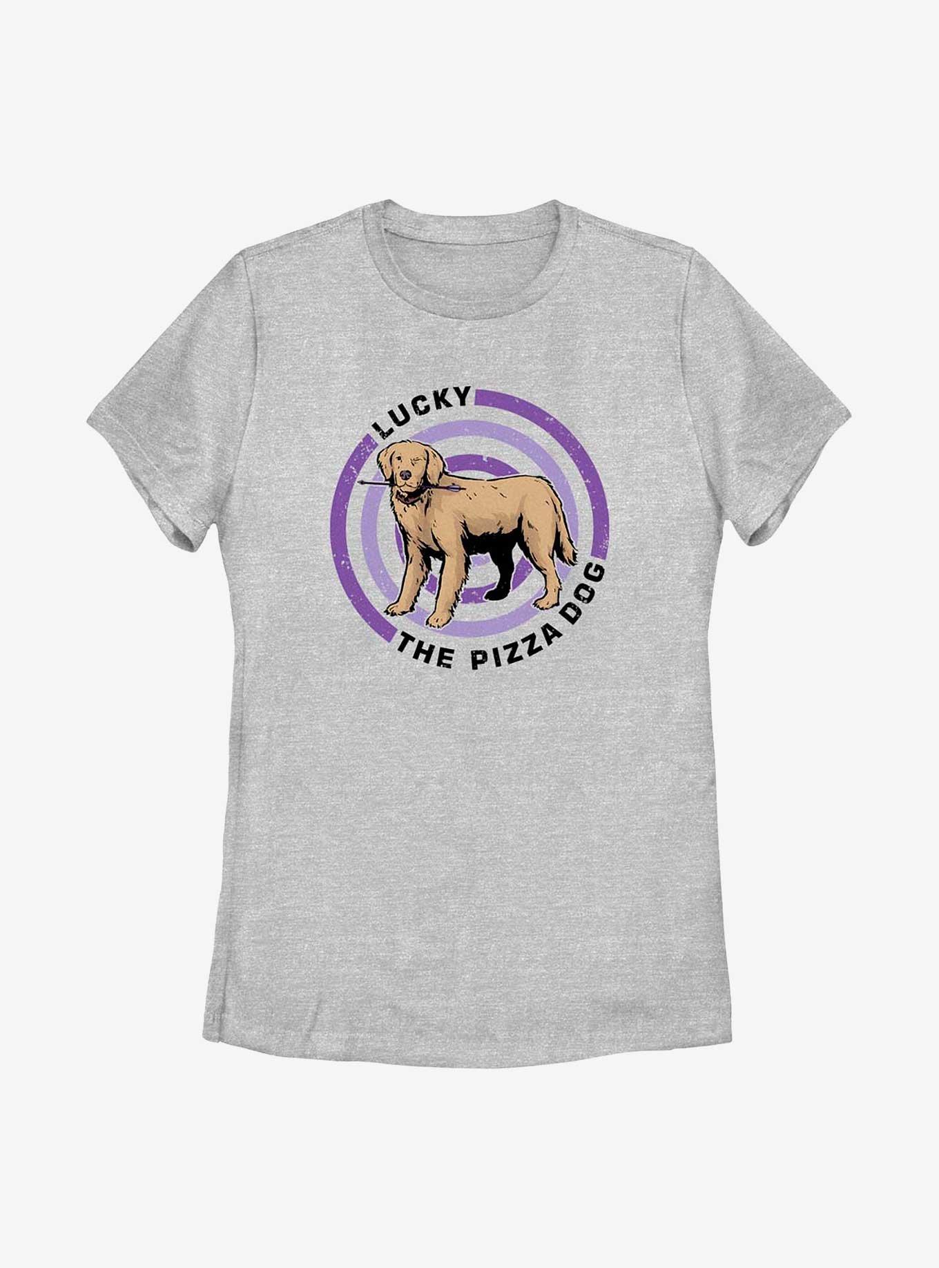 Marvel Hawkeye Pizza Dog Bullseye Women's T-Shirt, ATH HTR, hi-res