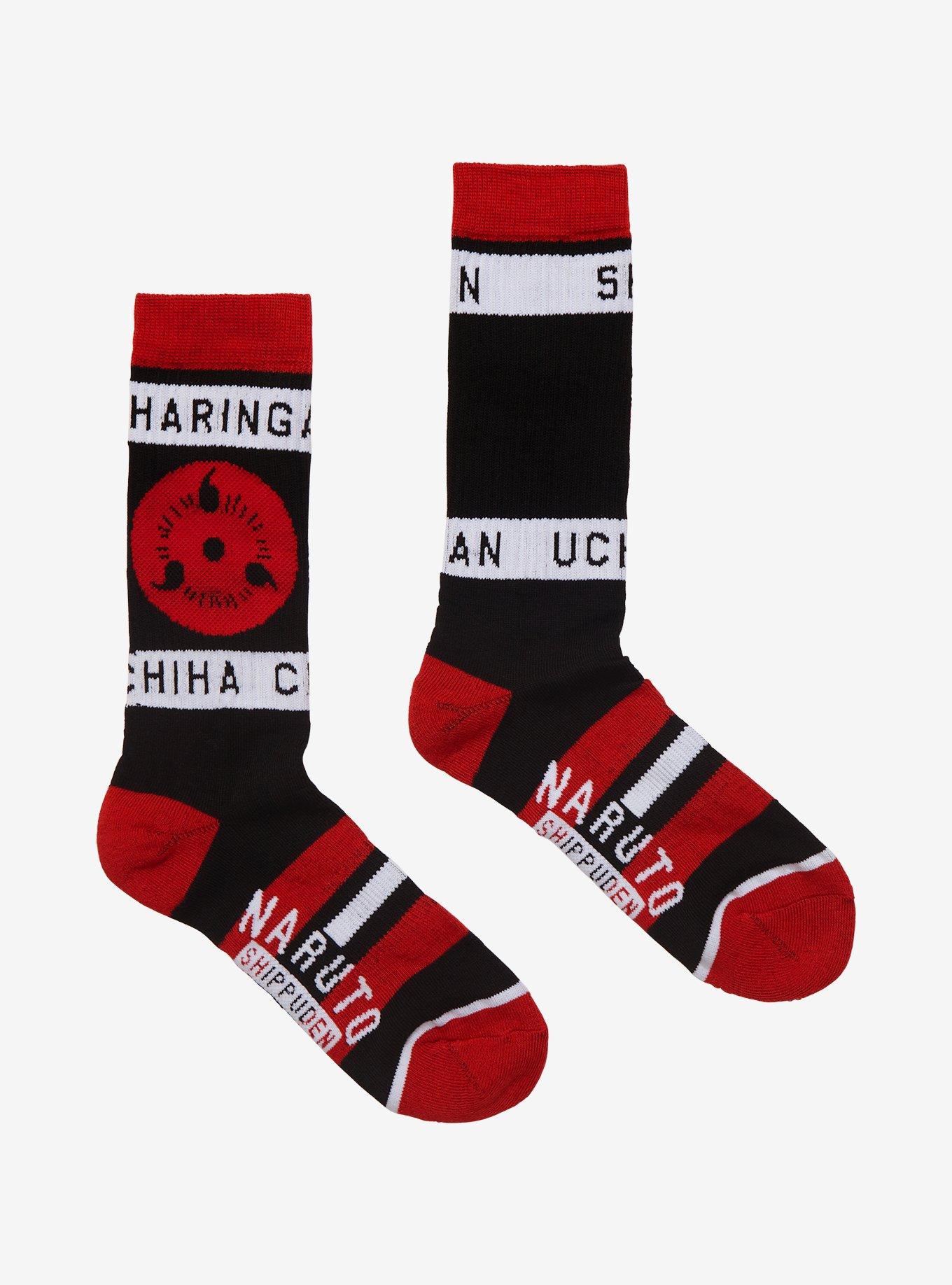 Naruto Shippuden Uchiha Sharingan Crew Socks, , hi-res