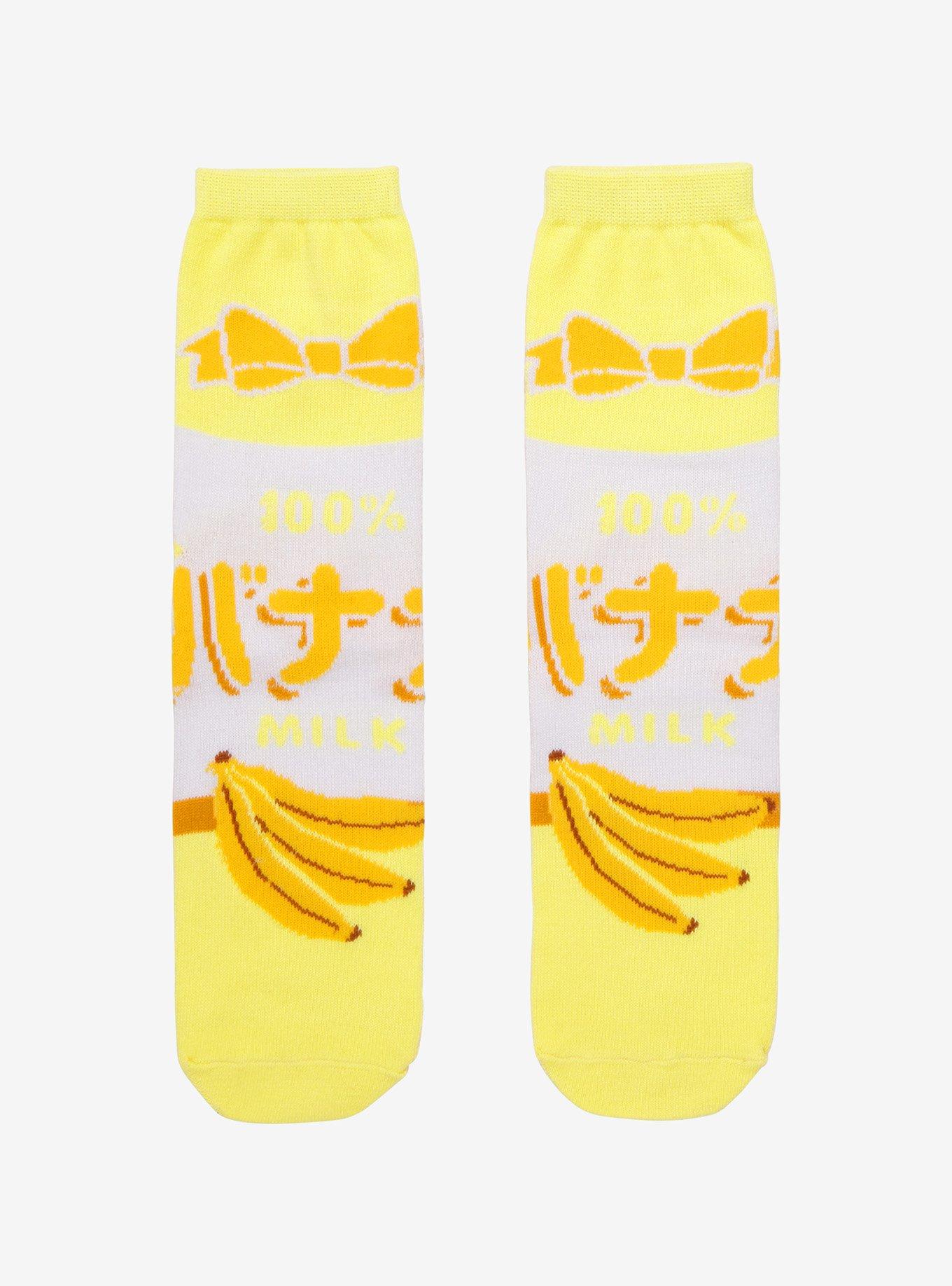 Banana Milk Crew Socks, , hi-res