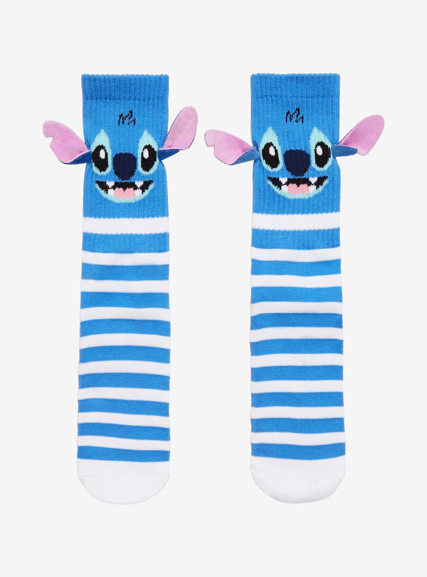 Disney Lilo & Stitch Stripe 3D Stitch Crew Socks, , hi-res