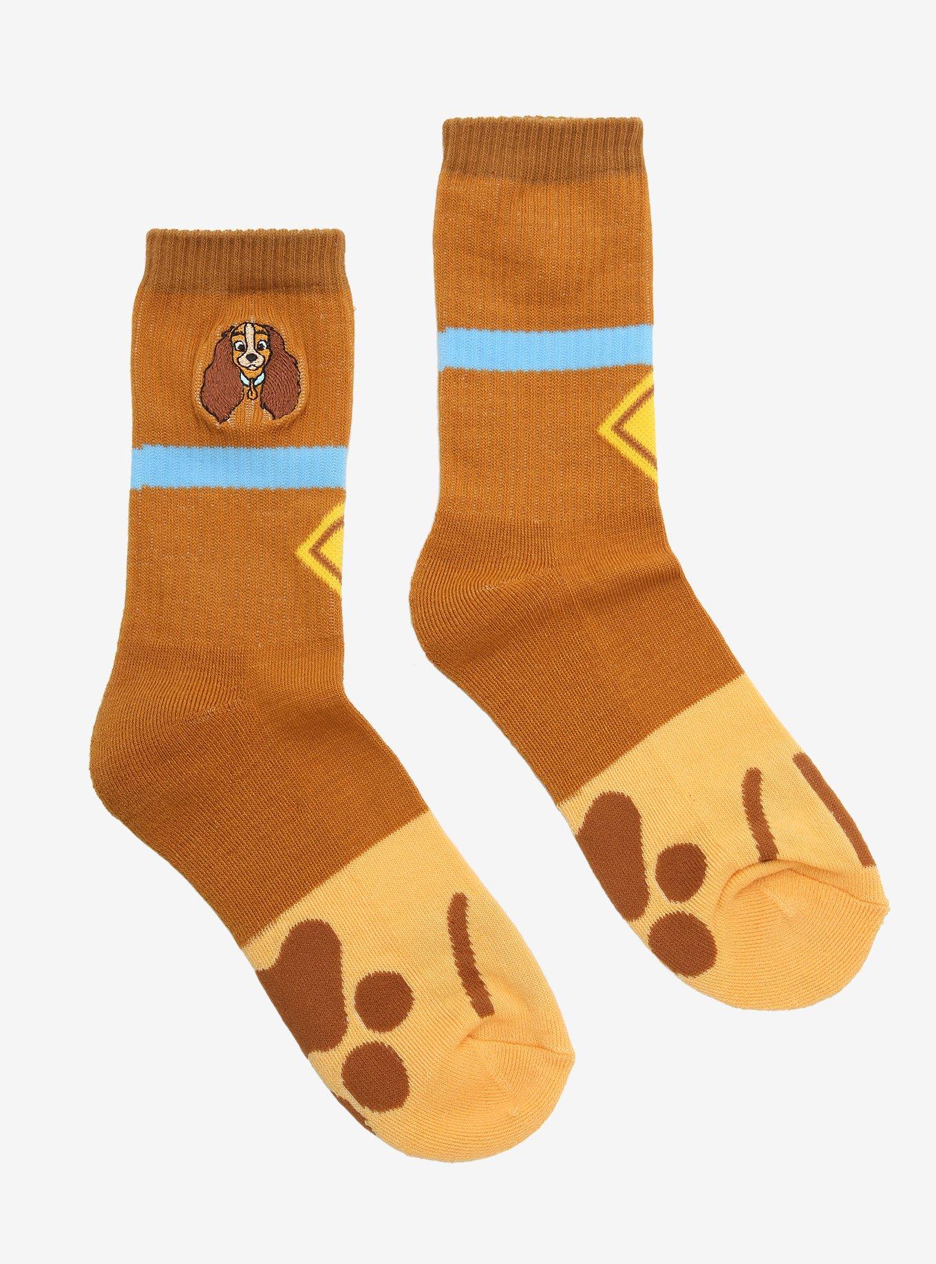 Disney Lady And The Tramp Paw Crew Socks, , hi-res