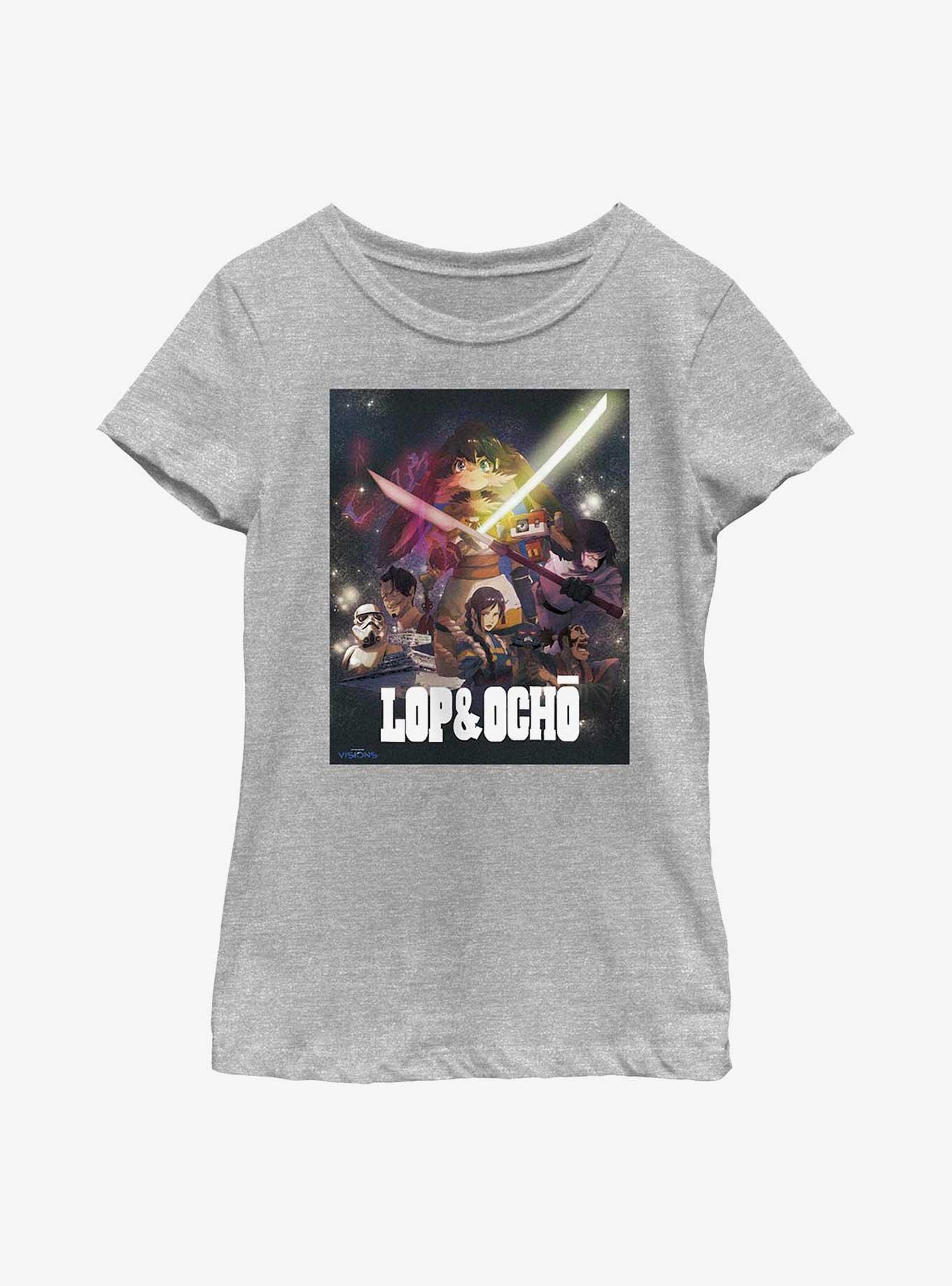 Star Wars: Visions Lop & Ocho Youth Girls T-Shirt, ATH HTR, hi-res