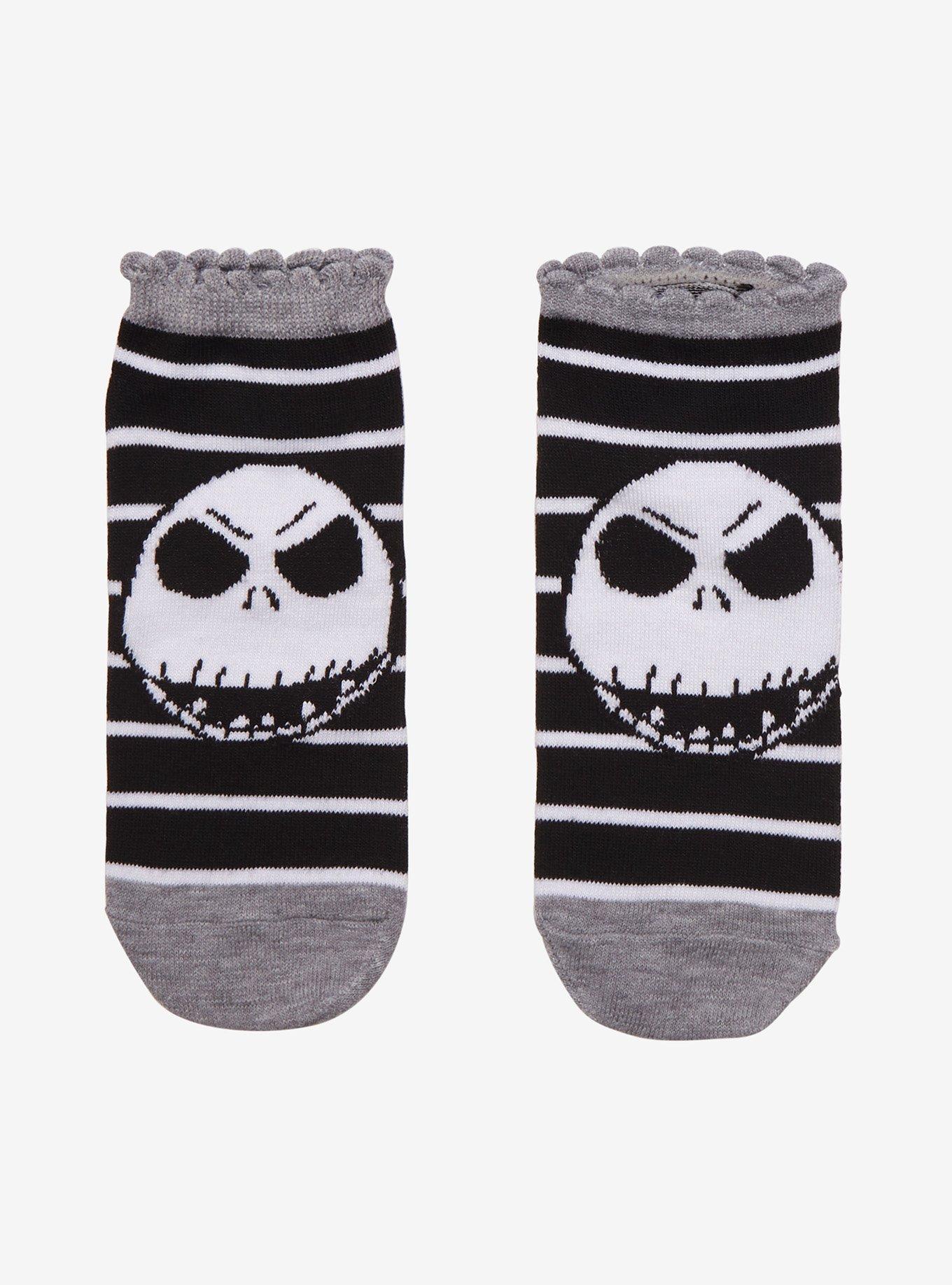 The Nightmare Before Christmas Jack Smile Pinstripe No-Show Socks, , hi-res