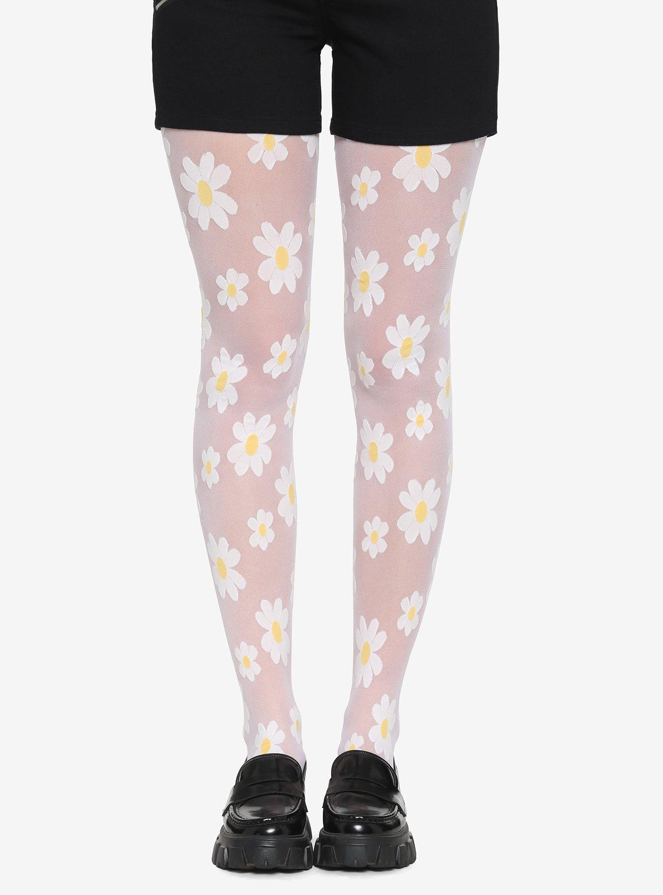 White Daisy Tights, , hi-res