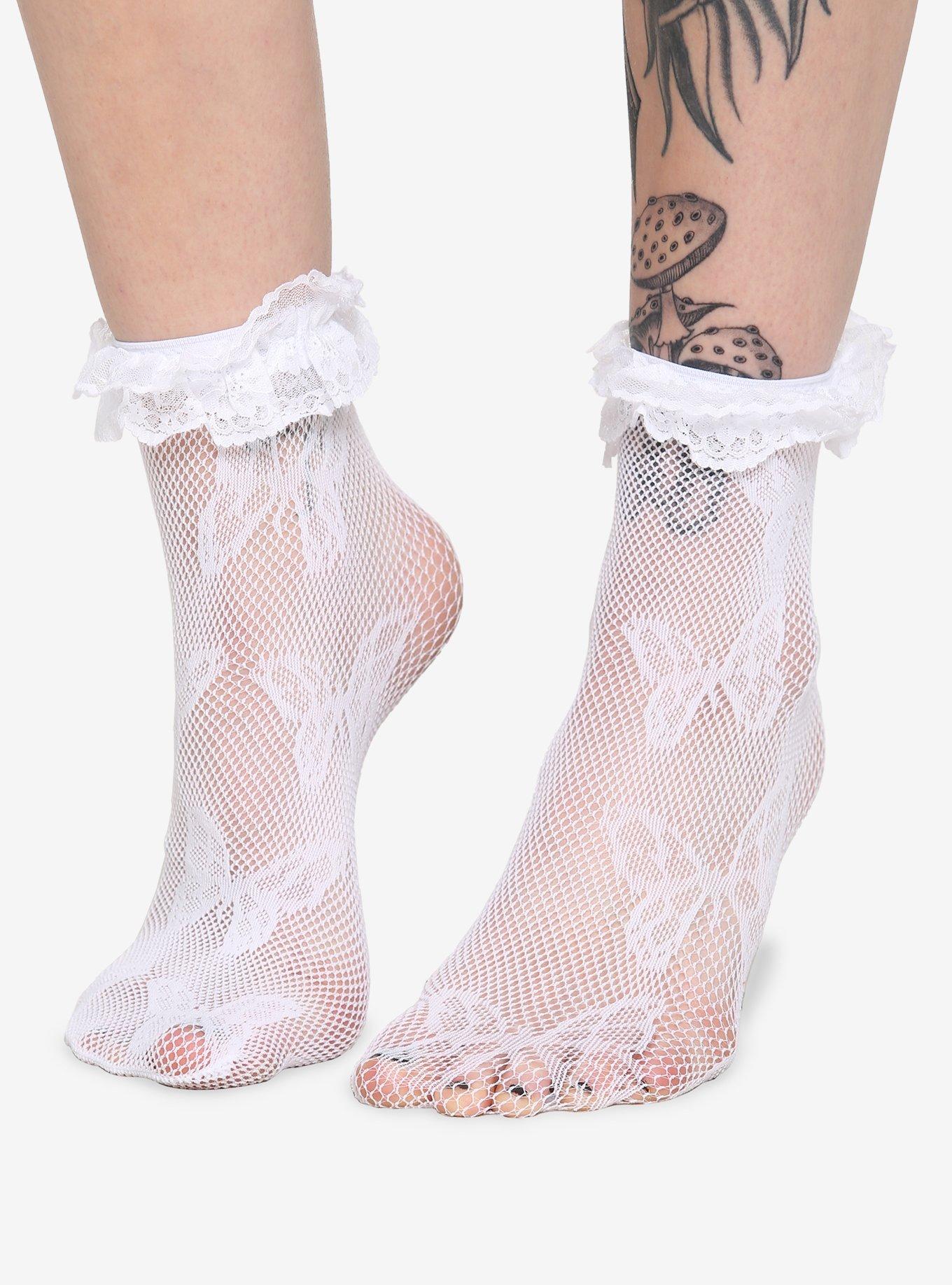 Fishnet ankle socks