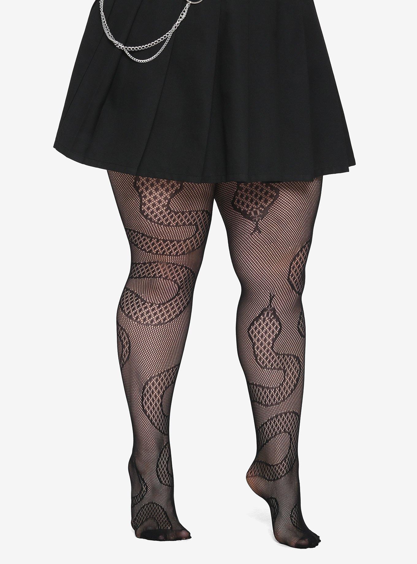 THETRISHAFAB Womem's Sexy Black Fishnet Tights Plus Size Net