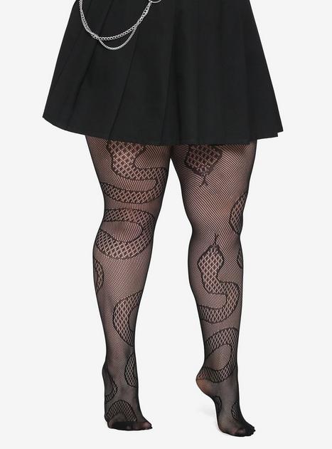 Plus Size Snake Net Tights for Women