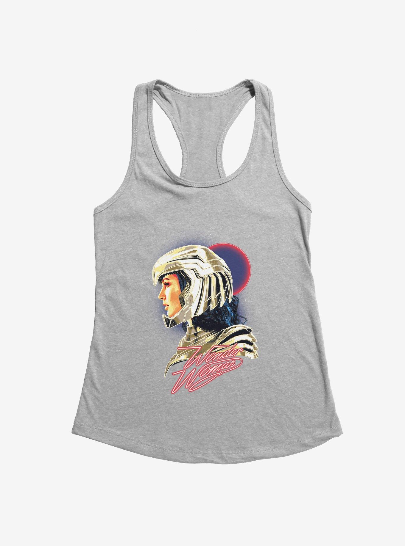 DC Comics Wonder Woman 1984 Glam Golden Eagle Armor Side Profile Girl's Tank, HEATHER GREY, hi-res