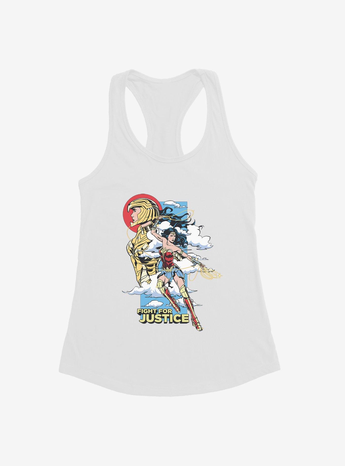 DC Comics Wonder Woman Fight For Justice Girl's Tank, WHITE, hi-res