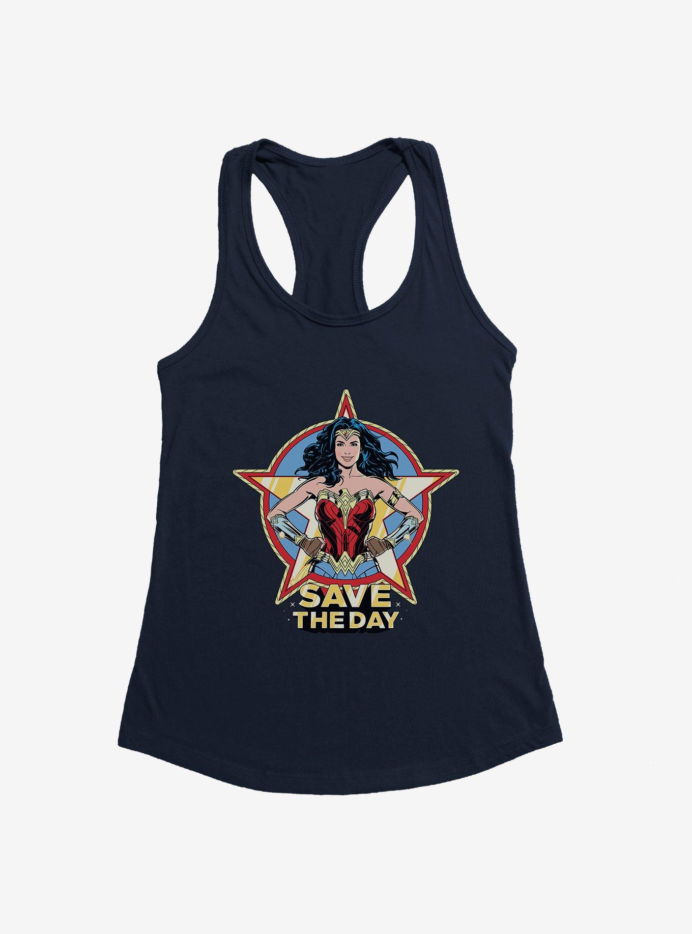 DC Comics Wonder Woman Save The Day Girl's Tank, NAVY, hi-res