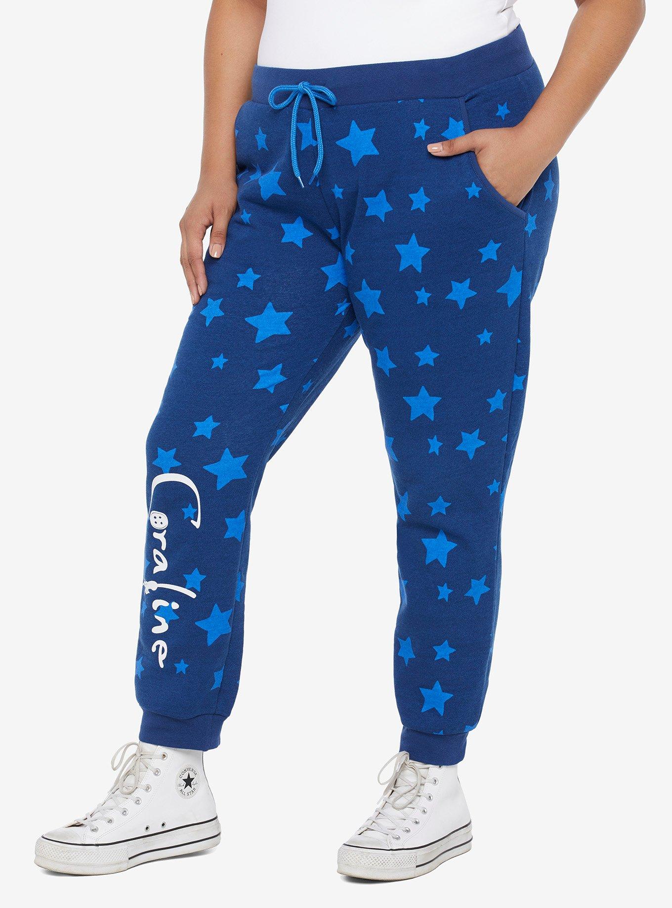 Coraline Star Jogger Sweatpants Plus Size, STARS - WHITE, hi-res