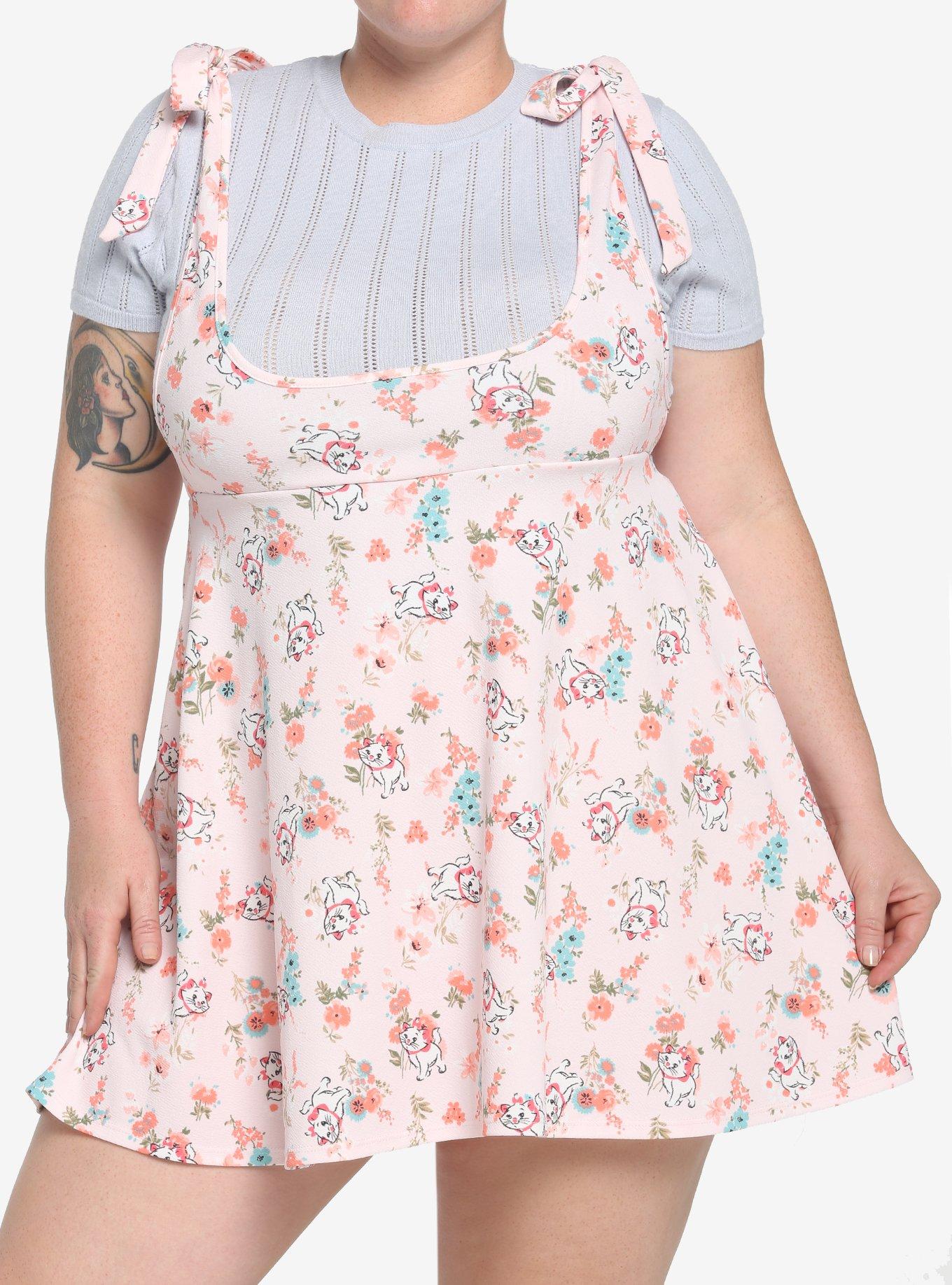 Disney The Aristocats Marie Floral Suspender Skirt Plus Size, MULTI, hi-res