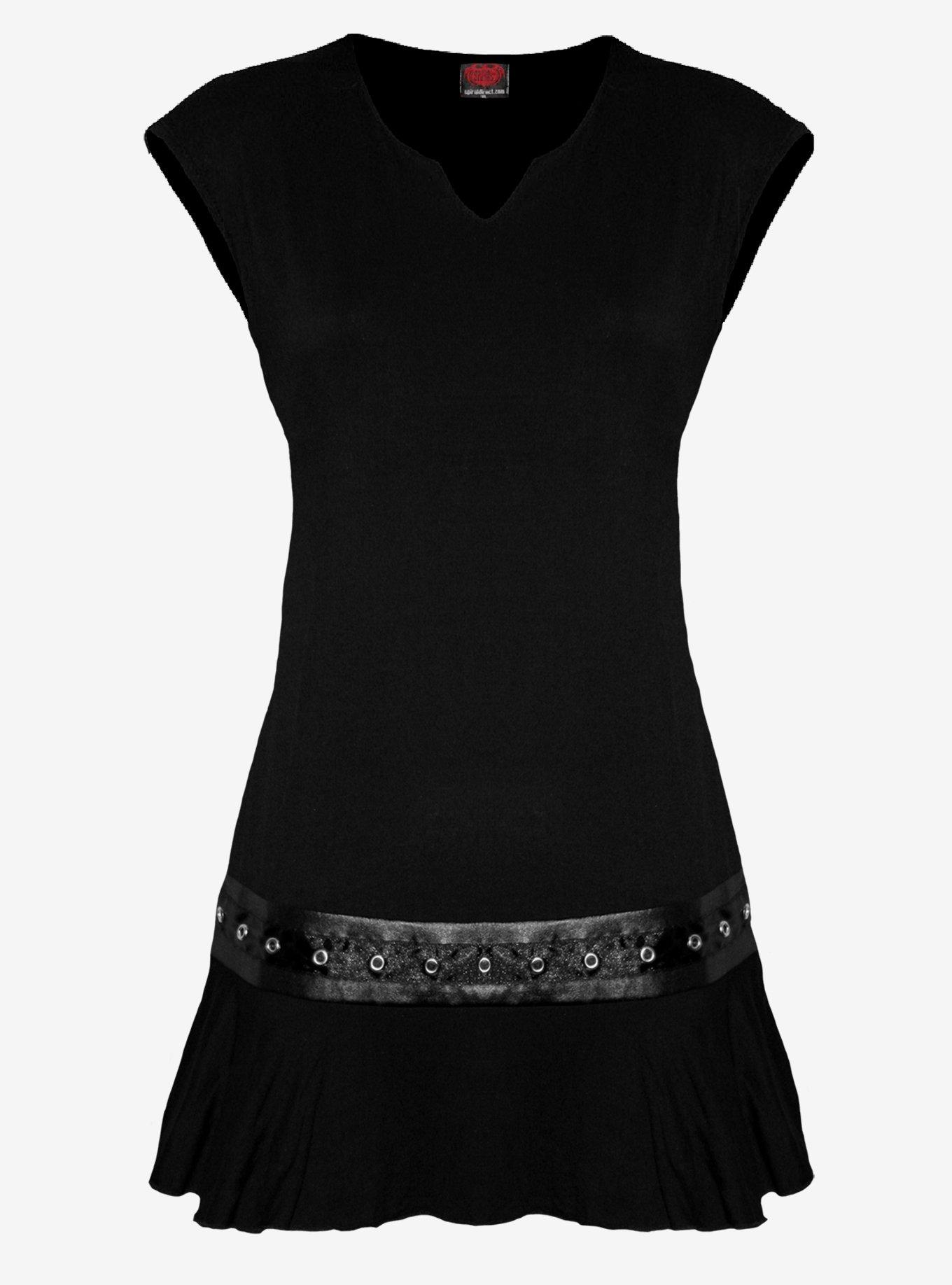 Studded Sleeveless Dress, BLACK, hi-res