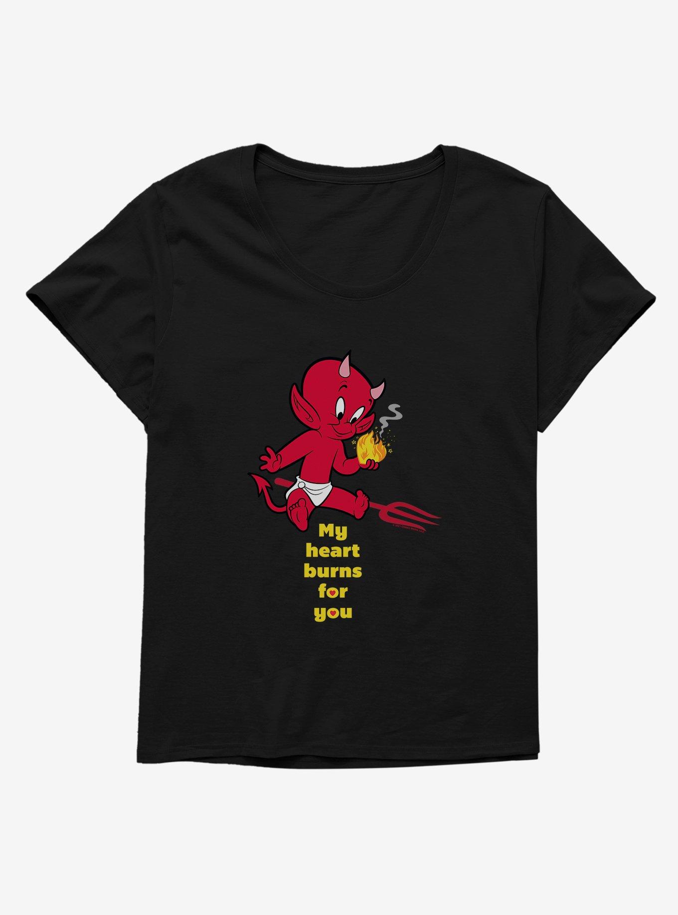 Hot Stuff Burning Heart Womens T-Shirt Plus Size, , hi-res