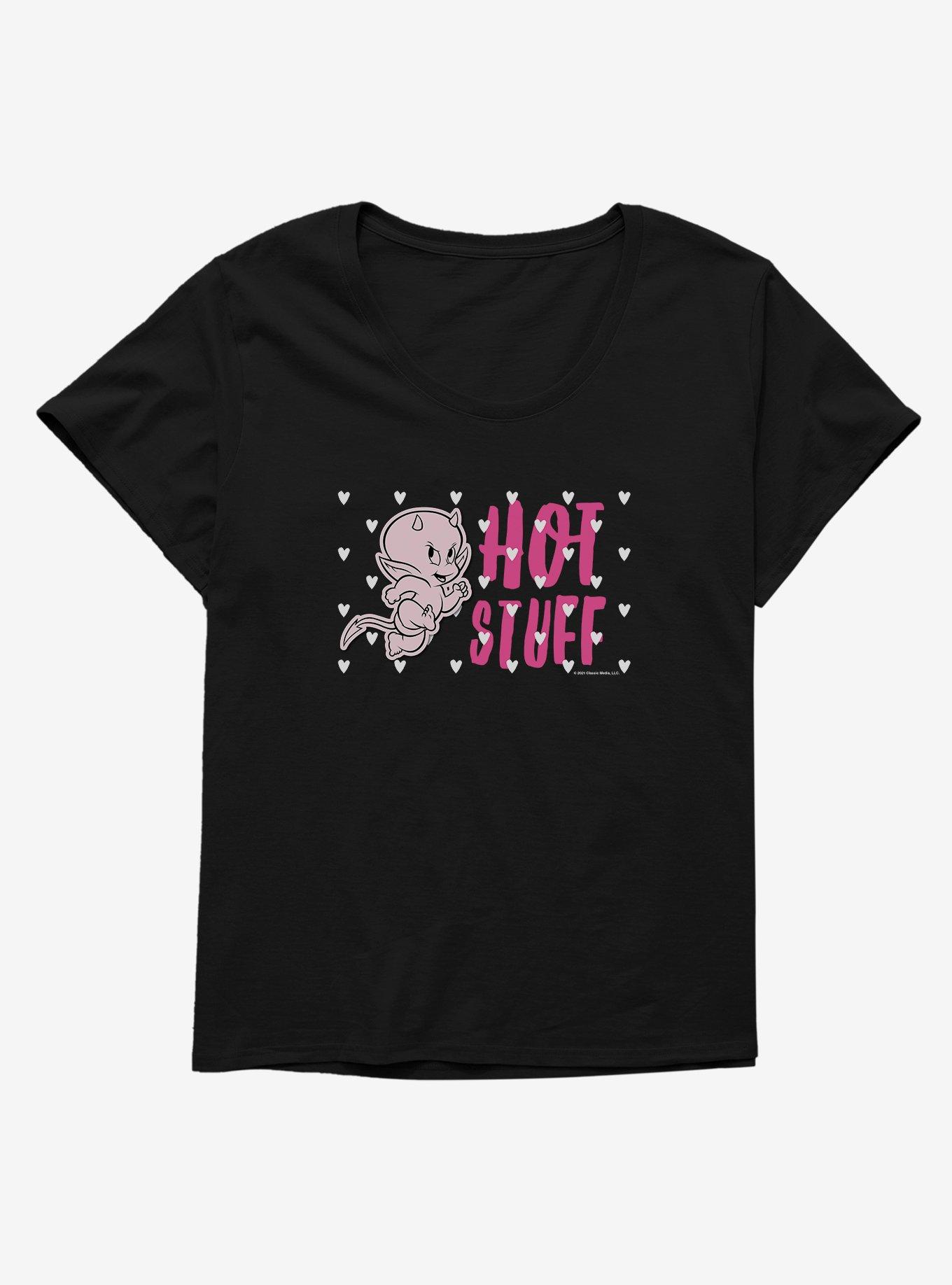 Hot Stuff Heart Pattern Womens T-Shirt Plus Size, , hi-res