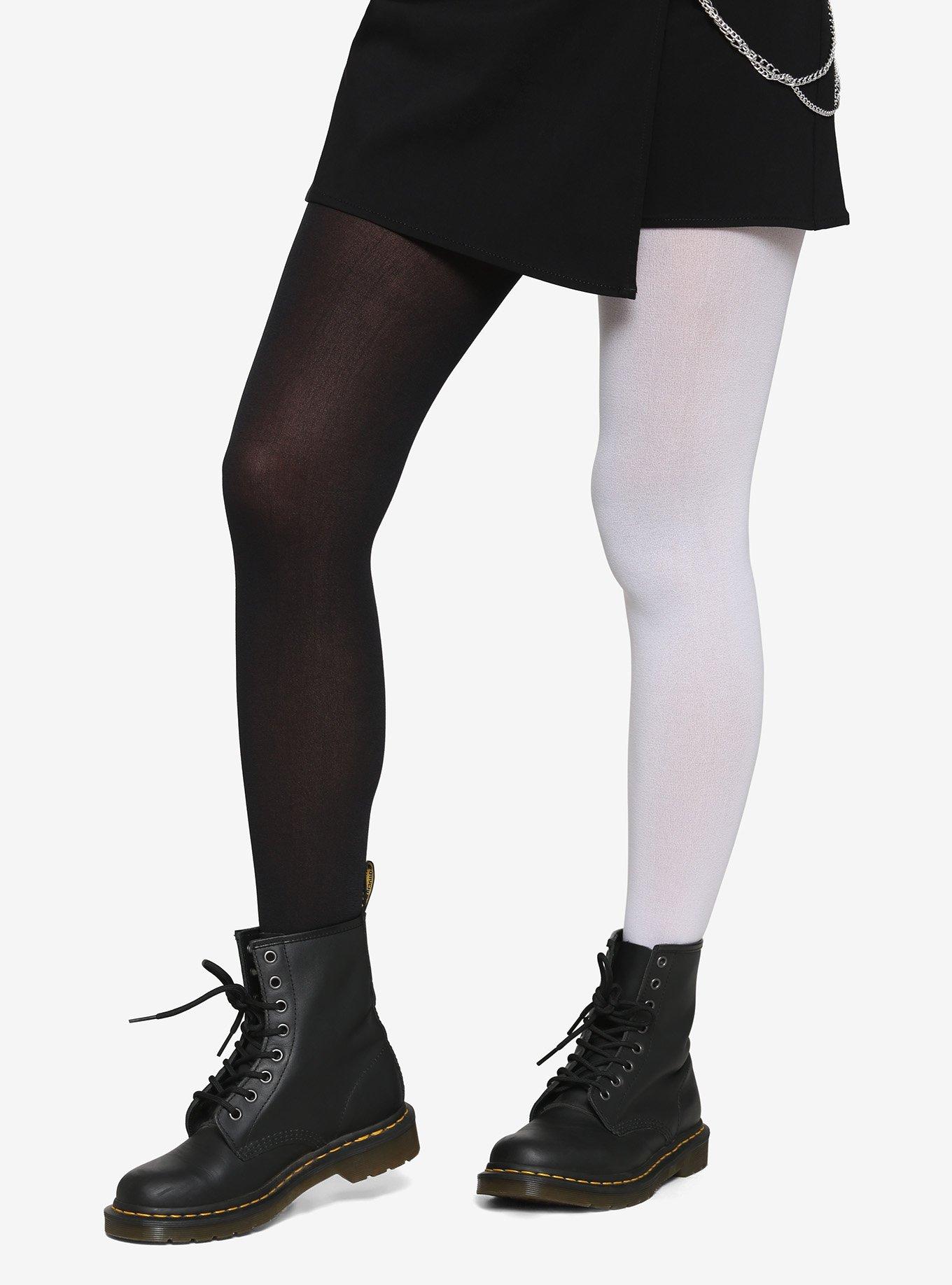 Black & White Split Tights | Hot Topic