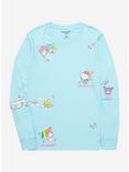Sanrio Hello Kitty & Friends Floral Scenes Allover Print Long Sleeve T-Shirt, LIGHT BLUE, hi-res