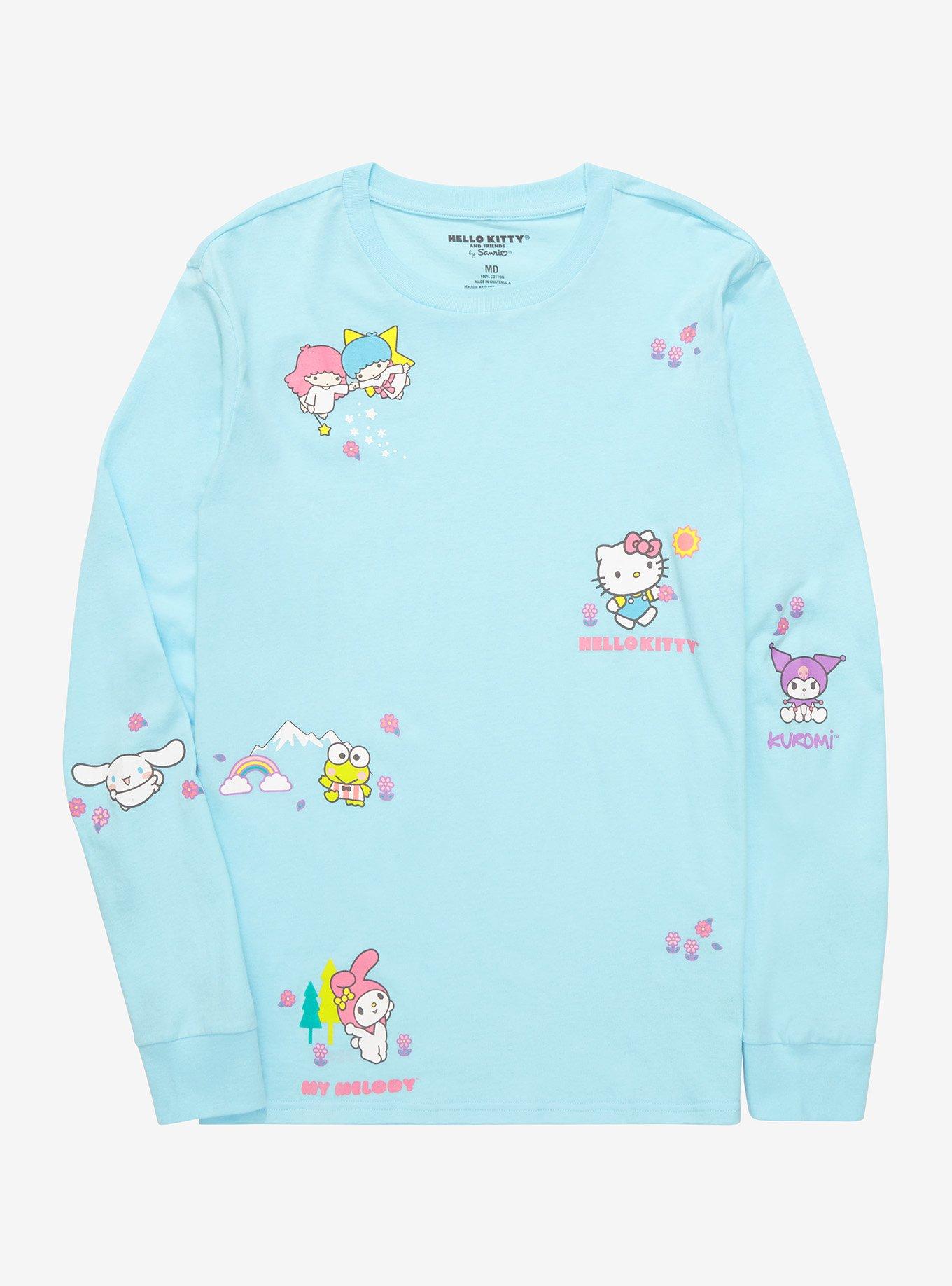 Sanrio Hello Kitty & Friends Floral Scenes Allover Print Long Sleeve T-Shirt, , hi-res