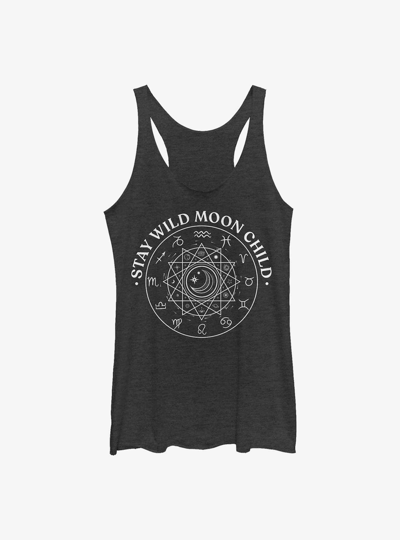 Stay Wild Moon Child Girls Tank, BLK HTR, hi-res
